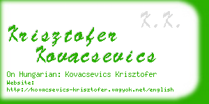 krisztofer kovacsevics business card